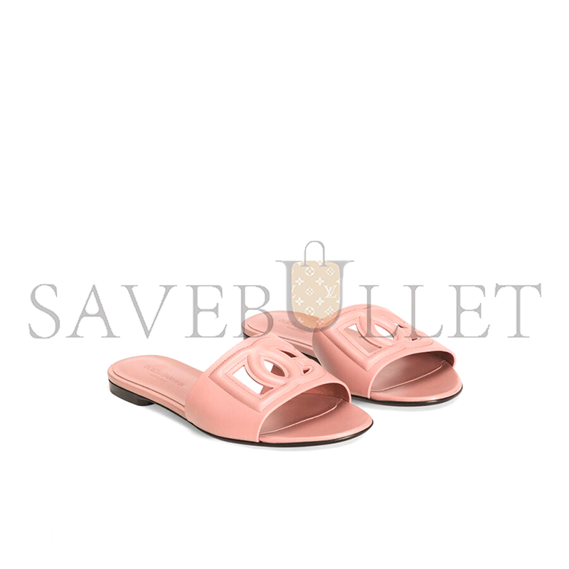 DOLCE GABBANA CALFSKIN SLIDERS WITH DG LOGO CQ0436AY32980405